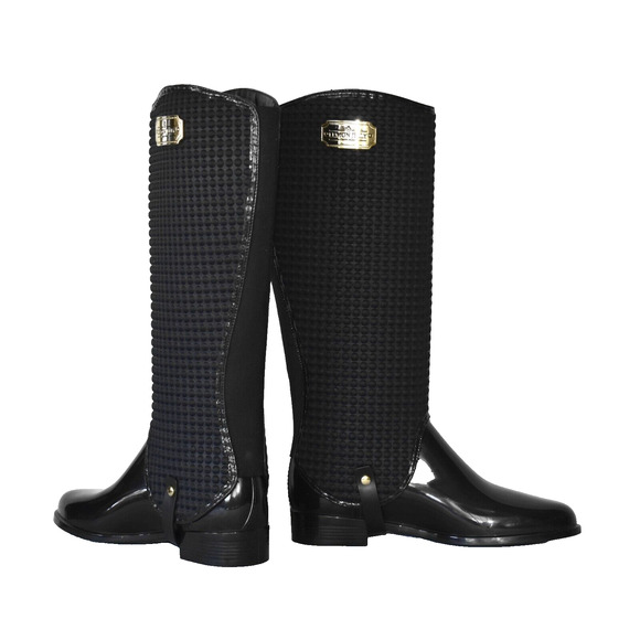 A8 Auth LEMON JELLY PICKY 2 in 1 Ankle Or Knee Hi Black PVC Boot Shoes Size 39 - Picture 2 of 14